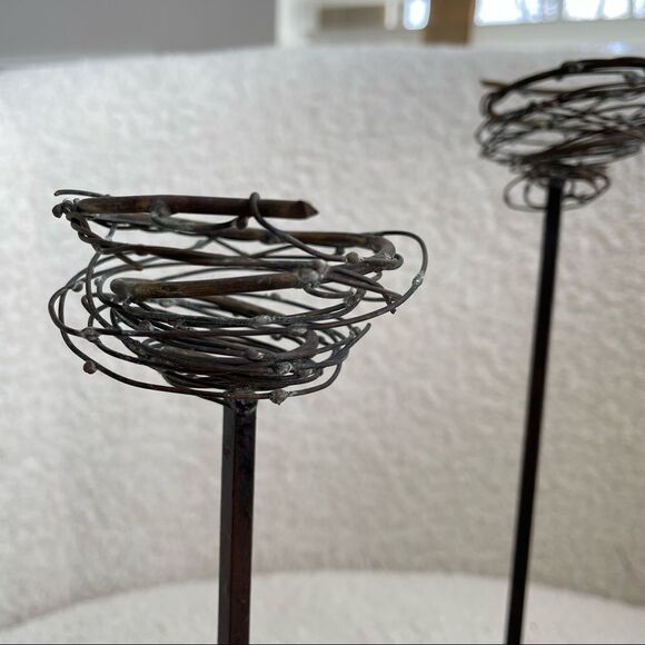 Set of 3 Tiered Wire Spun Candle Holders Votive Tea Light Size - Picture 2 of 7